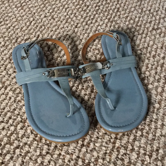 coach blue sandals